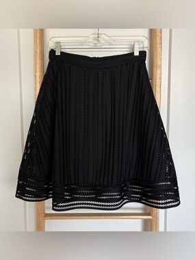 NWT J. Crew Black Eyelet A-Line Skirt